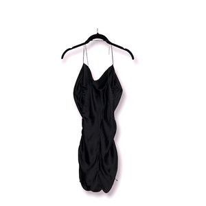 NEW Zara Women’s Black Satin Strappy Mini Dress Sz XS